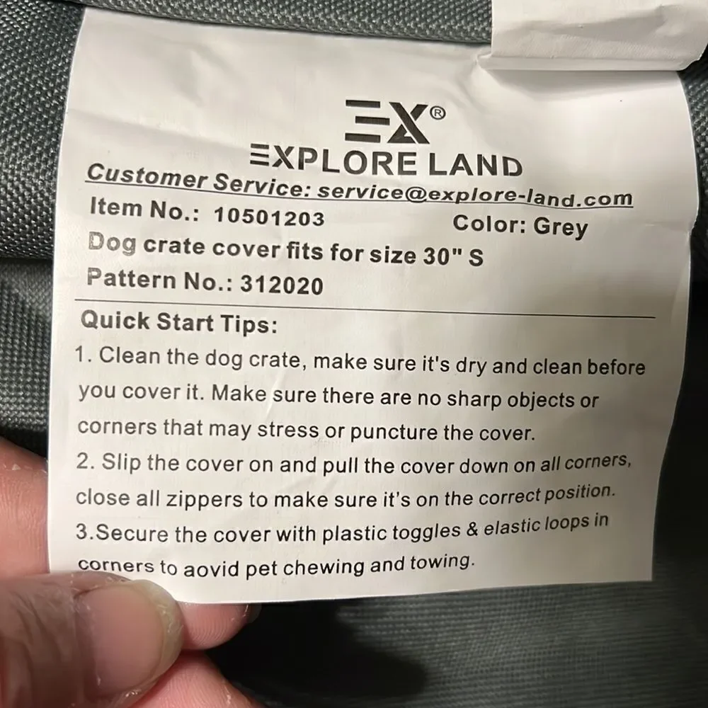 New Explore Land Dog Crate Cover